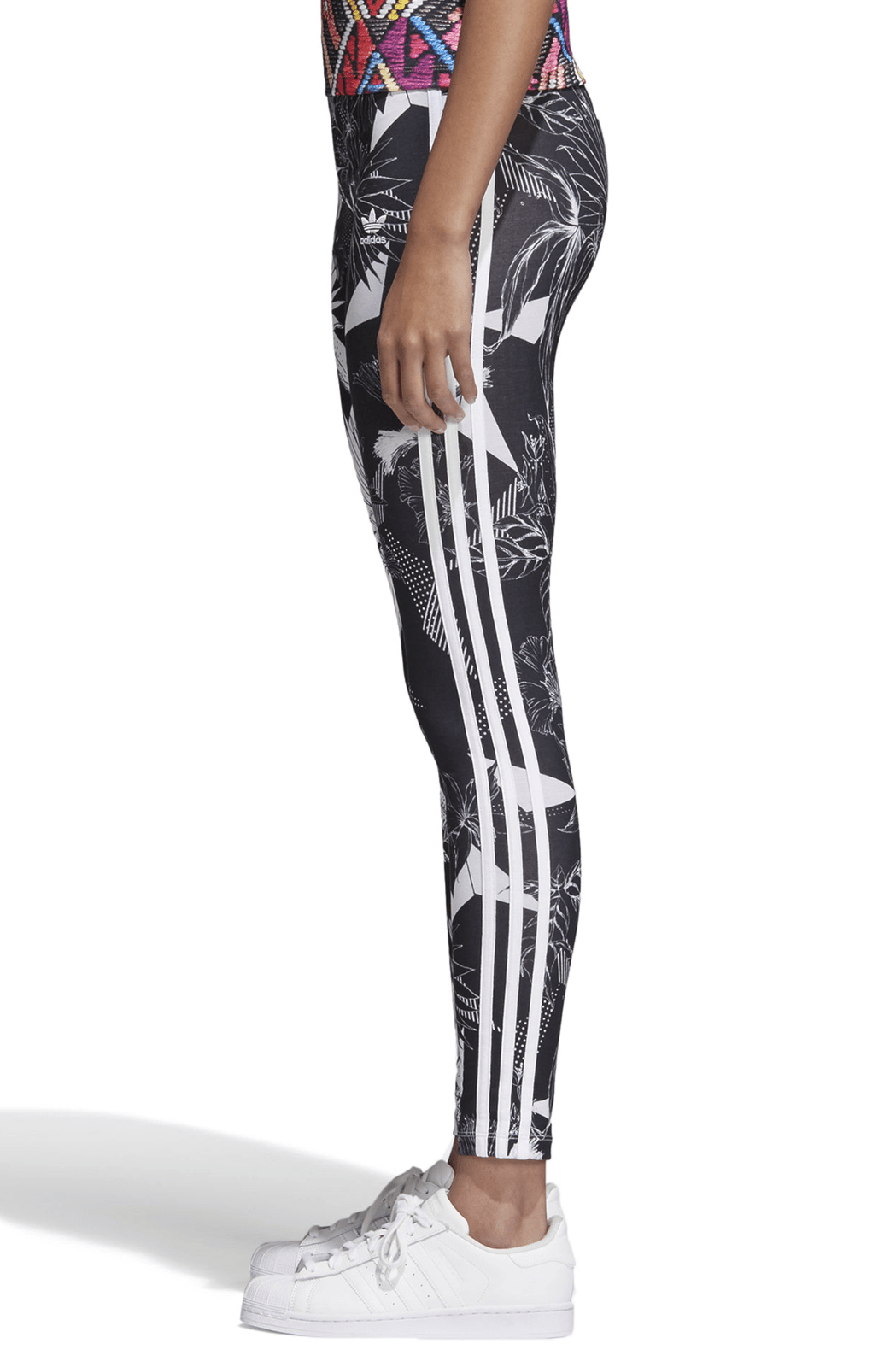 Calça Legging Adidas X Farm Floral Feminina Preta - NewSkull