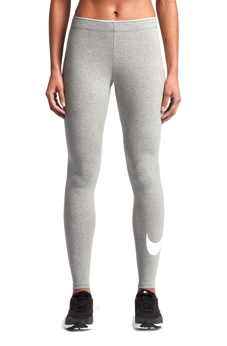 Calça Legging Nike Sportswear Swoosh Feminina Cinza/Branca - NewSkull
