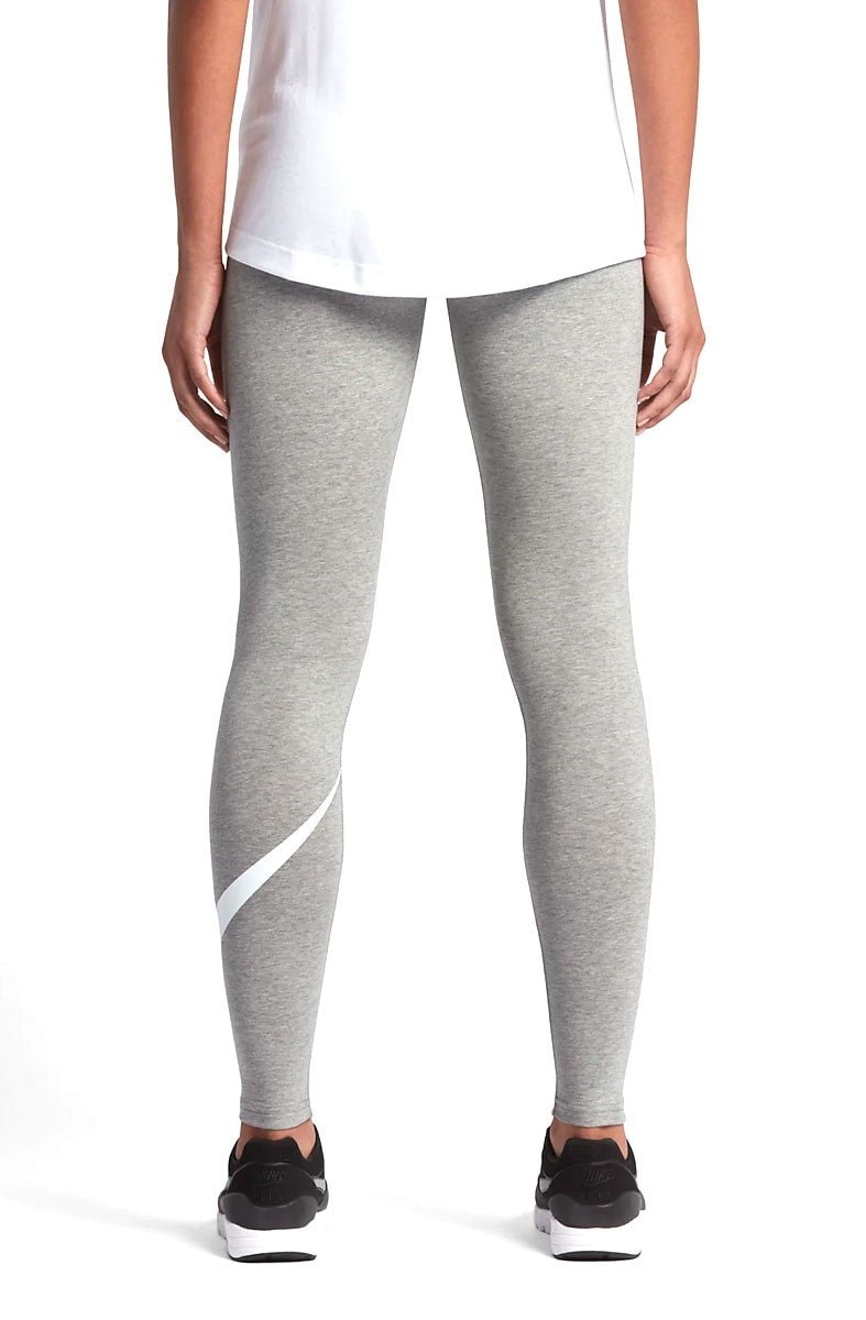 Calça Legging Nike Sportswear Swoosh Feminina Cinza/Branca - NewSkull