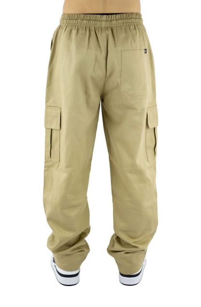 Calça NewSkull Cargo Reta Larga Bege/Branca - NewSkull