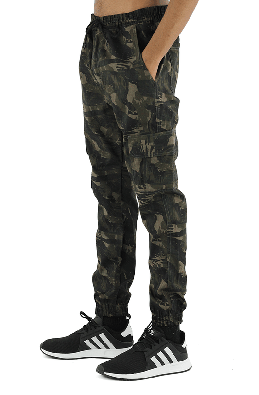 Calça NewSkull Jogger Cargo Rip Stop Camuflada Verde - NewSkull
