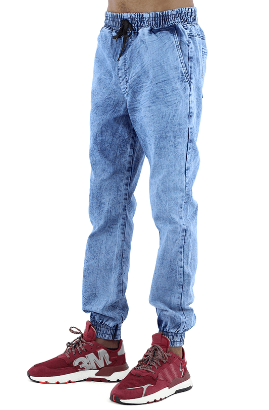 Calça NewSkull Jogger Jeans Marmorizada Azul - NewSkull