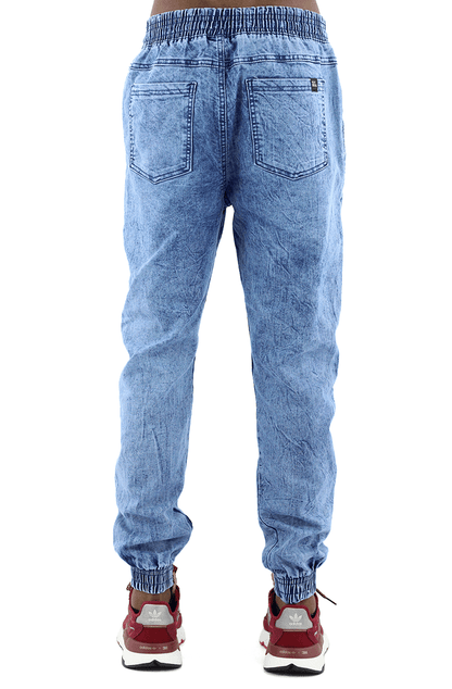 Calça NewSkull Jogger Jeans Marmorizada Azul - NewSkull