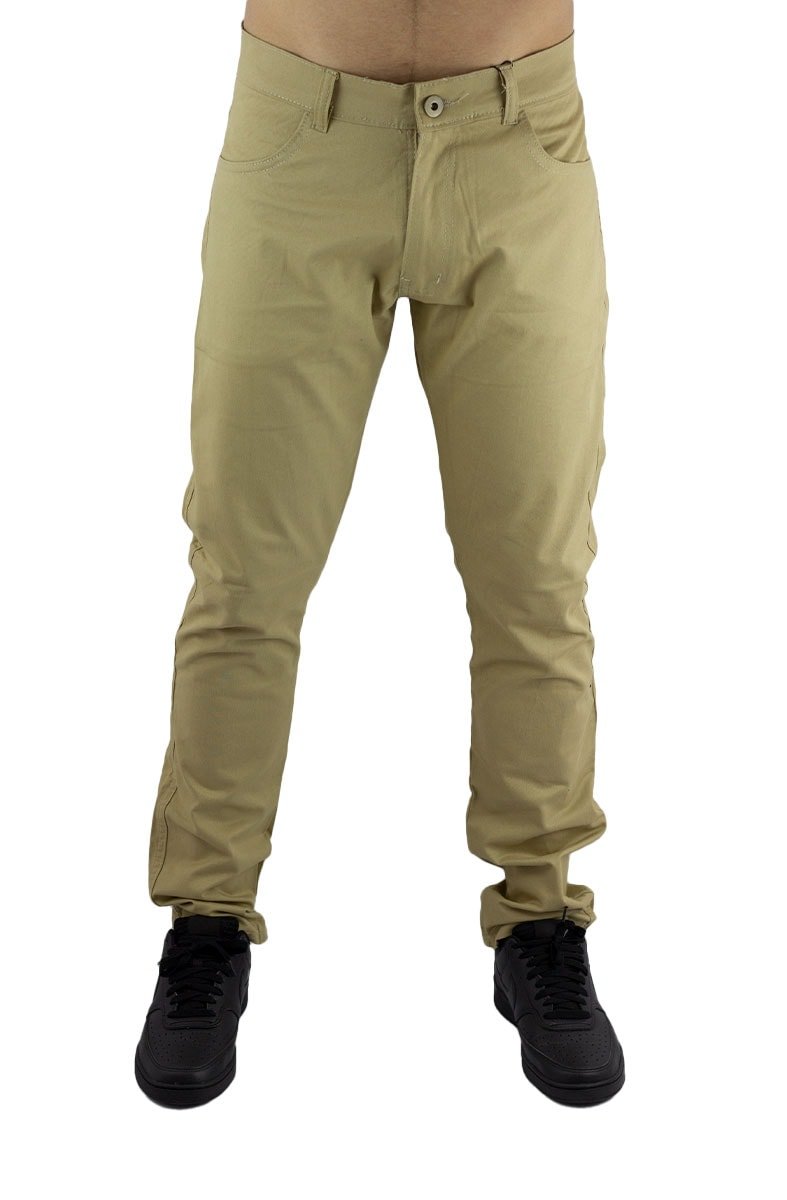 Calça NewSkull Reta Sarja Bege - NewSkull