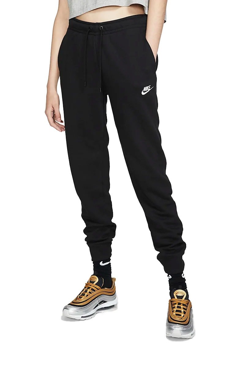 Calça Nike Moletom Sportswear Essential Feminina Preta/Branca - NewSkull