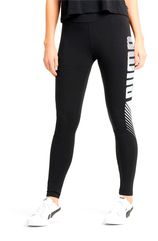 Calça Puma Legging Ess Graphic Feminina Preta/Branca - NewSkull