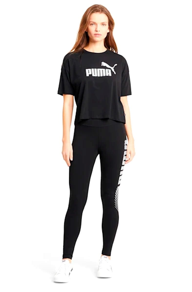 Calça Puma Legging Ess Graphic Feminina Preta/Branca - NewSkull
