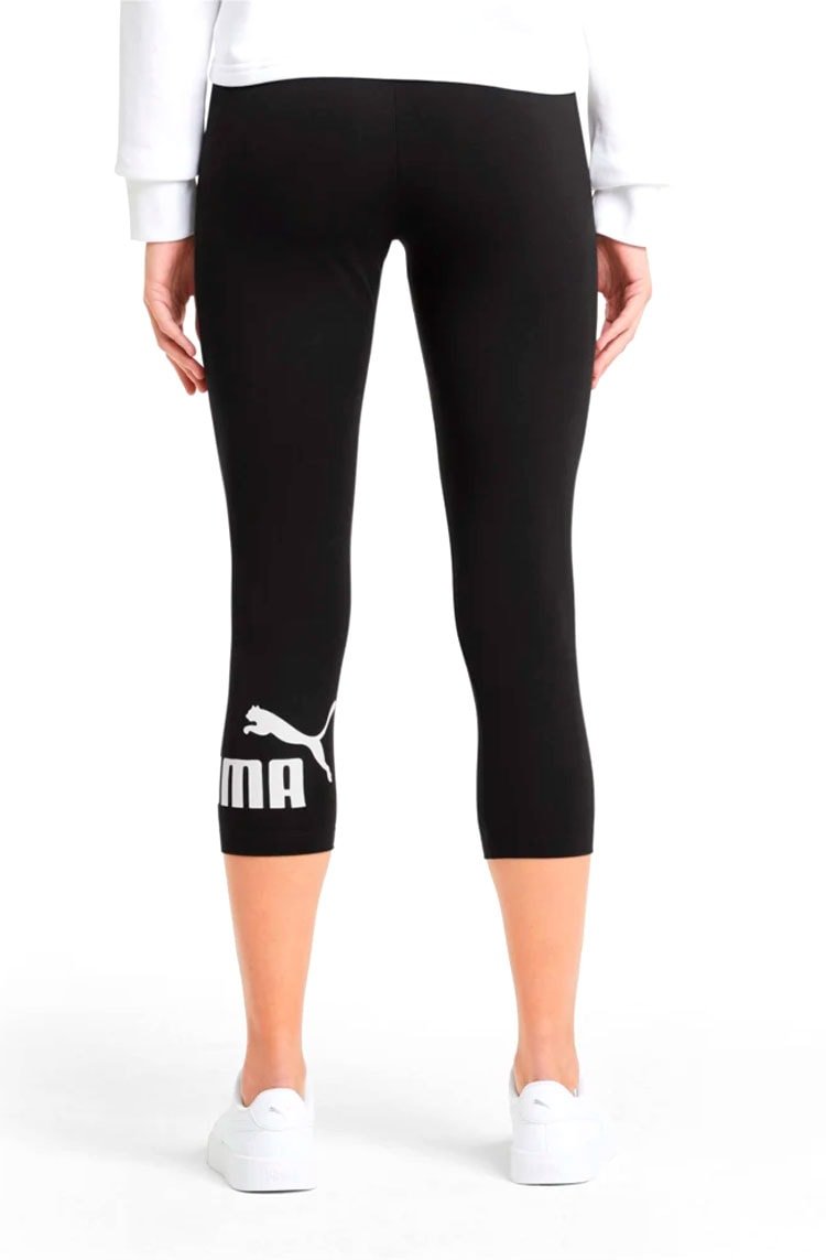 Calça Puma Legging Essentials Logo 3/4 Feminina Preta/Branca - NewSkull