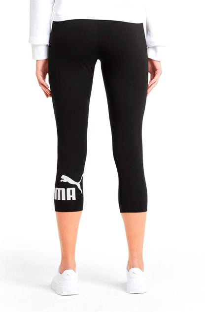 Calça Puma Legging Essentials Logo 3/4 Feminina Preta/Branca - NewSkull