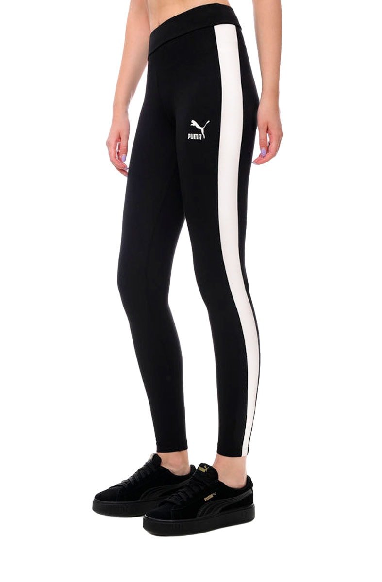 Calça Puma Legging Iconic T7 MR Feminina Preta/Branca - NewSkull