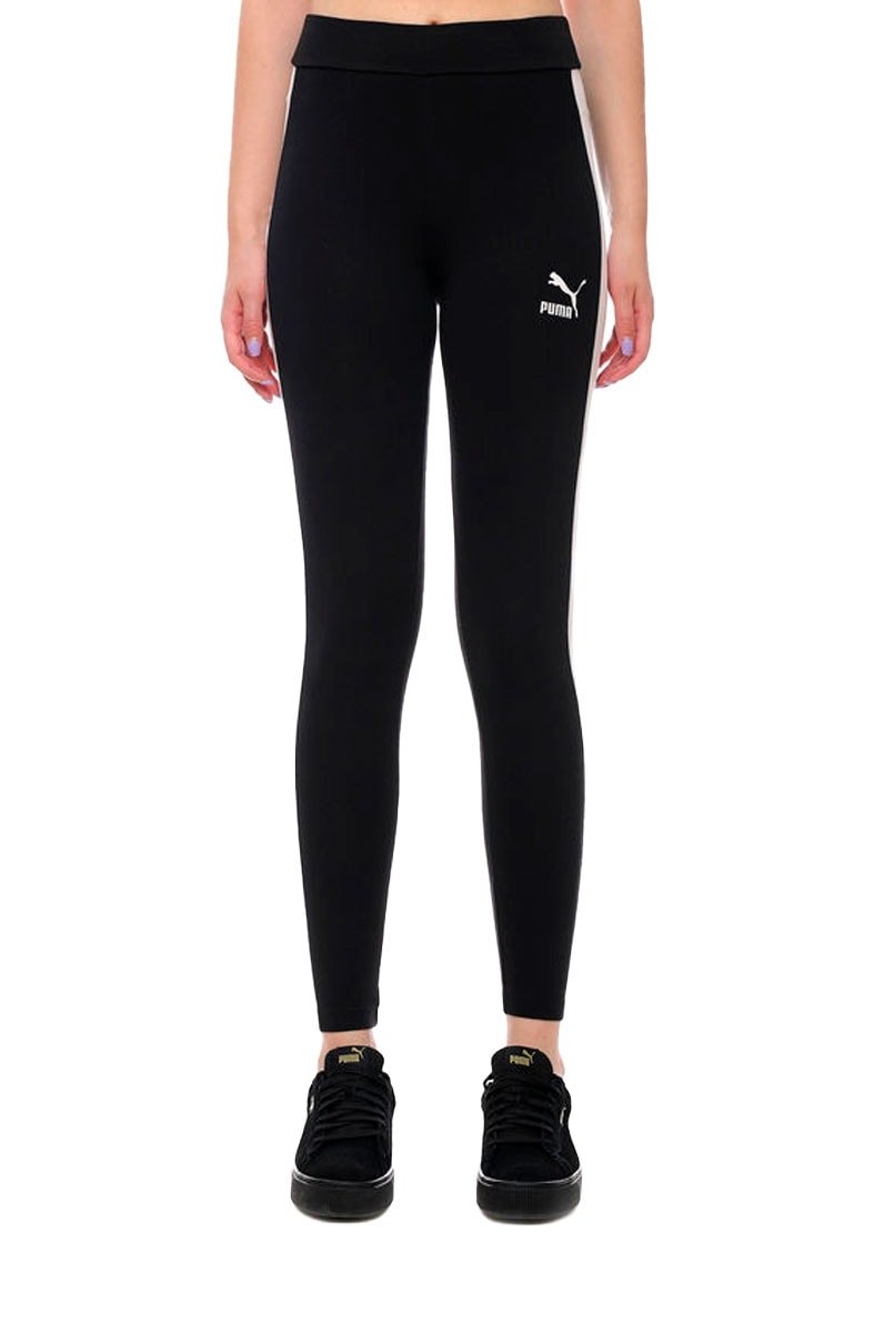 Calça Puma Legging Iconic T7 MR Feminina Preta/Branca - NewSkull