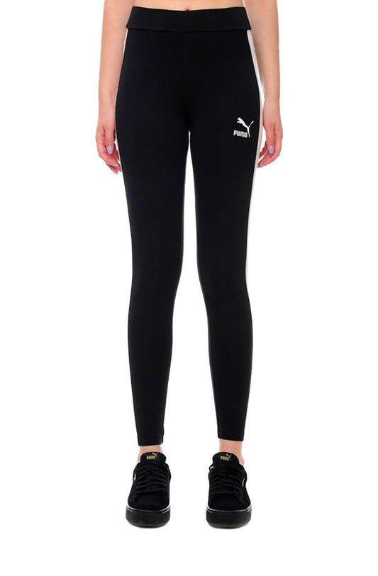 Calça Puma Legging Iconic T7 MR Feminina Preta/Branca - NewSkull