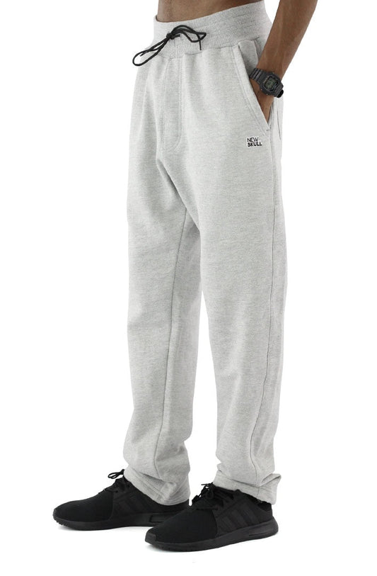 CALÇA RETA NEWSKULL MOLETOM AJUSTE CINZA MESCLA - NewSkull