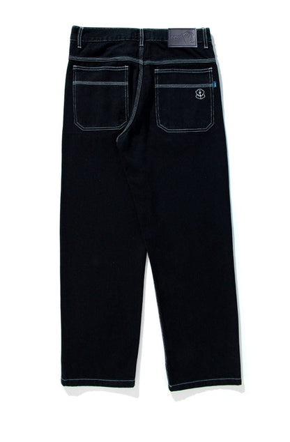 Calça TUPODE Jeans 678 Contraste Preta - NewSkull