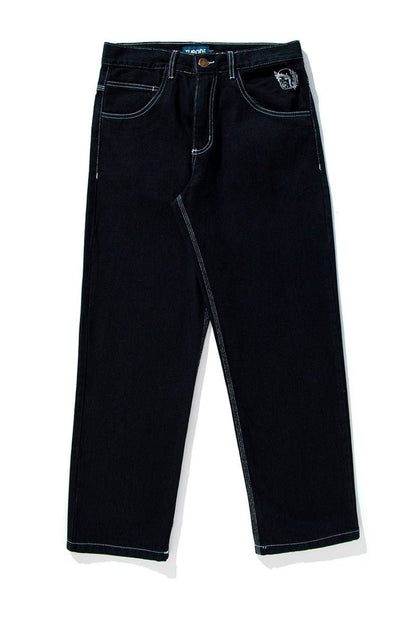 Calça TUPODE Jeans 678 Contraste Preta - NewSkull