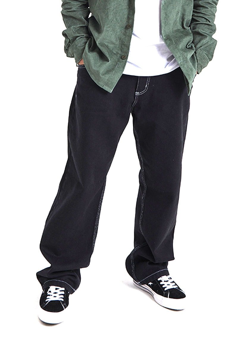 Calça TUPODE Jeans 678 Contraste Preta - NewSkull