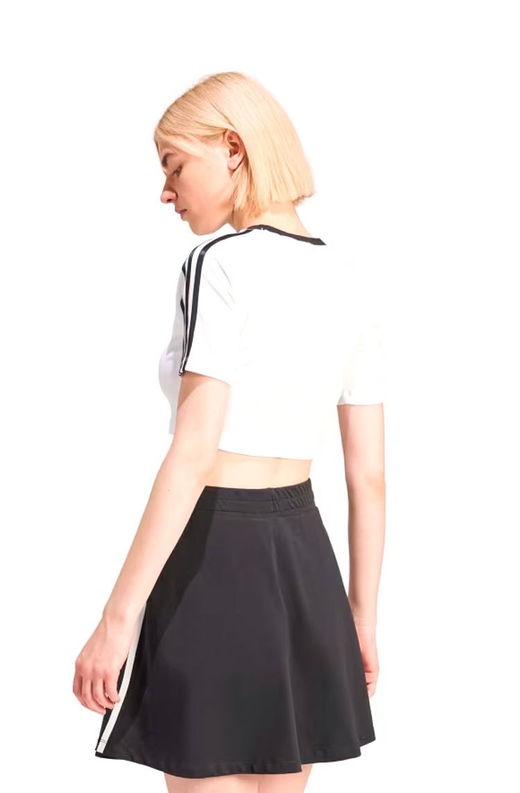 Camisa Adidas Baby Look 3 Listras Branco/Preto - NewSkull