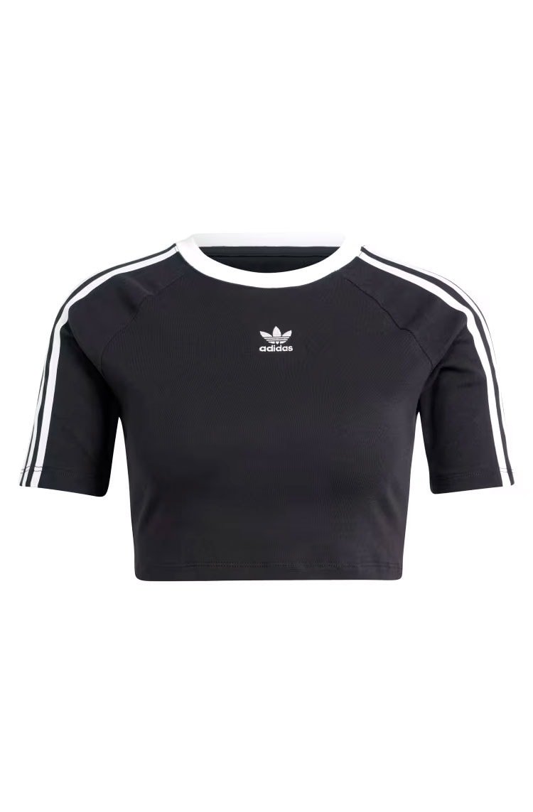 Camisa Adidas Baby Look 3 - stripes Preto - NewSkull