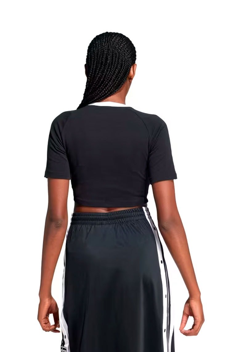 Camisa Adidas Baby Look 3 - stripes Preto - NewSkull