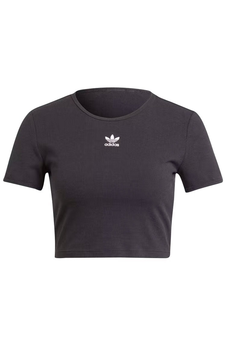 Camisa Adidas Cropped Essentials Rib Preto - NewSkull