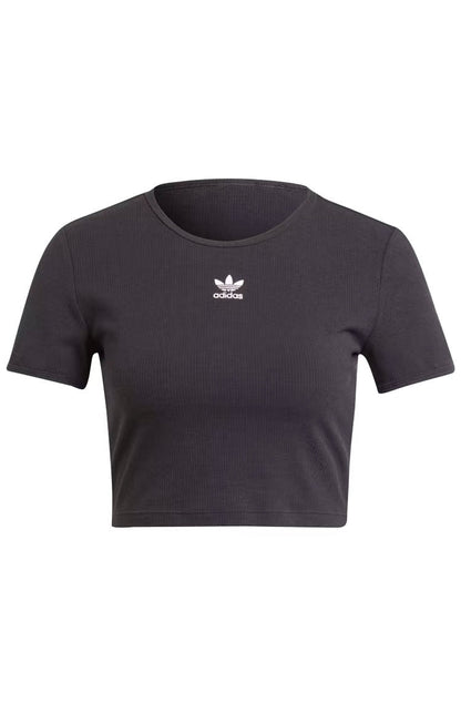Camisa Adidas Cropped Essentials Rib Preto - NewSkull