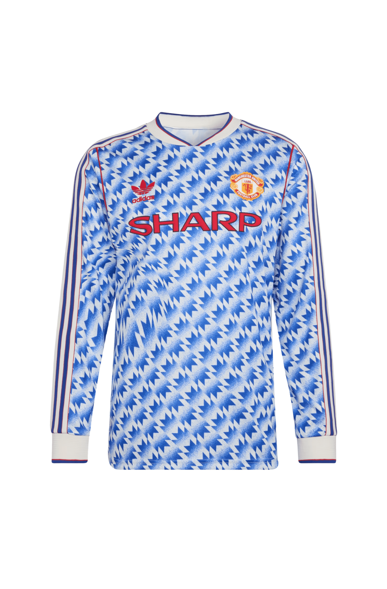 Camisa Adidas II Manga Longa Manchester United 90 Azul - NewSkull