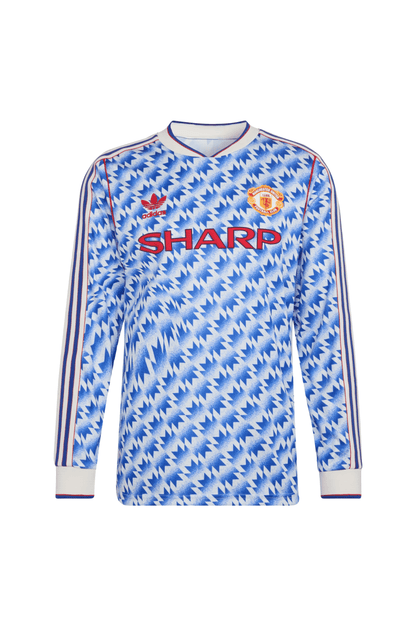 Camisa Adidas II Manga Longa Manchester United 90 Azul - NewSkull
