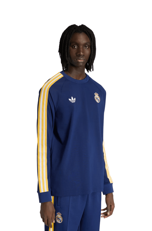 Camisa Adidas Originals Manga Longa Real Madrid Azul Escuro - NewSkull