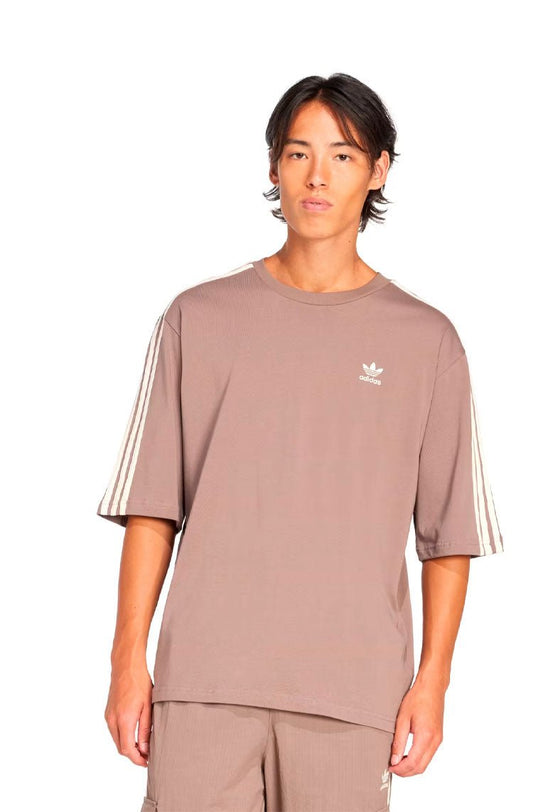 Camisa Adidas Oversized Adicolor Marrom/Branco - NewSkull
