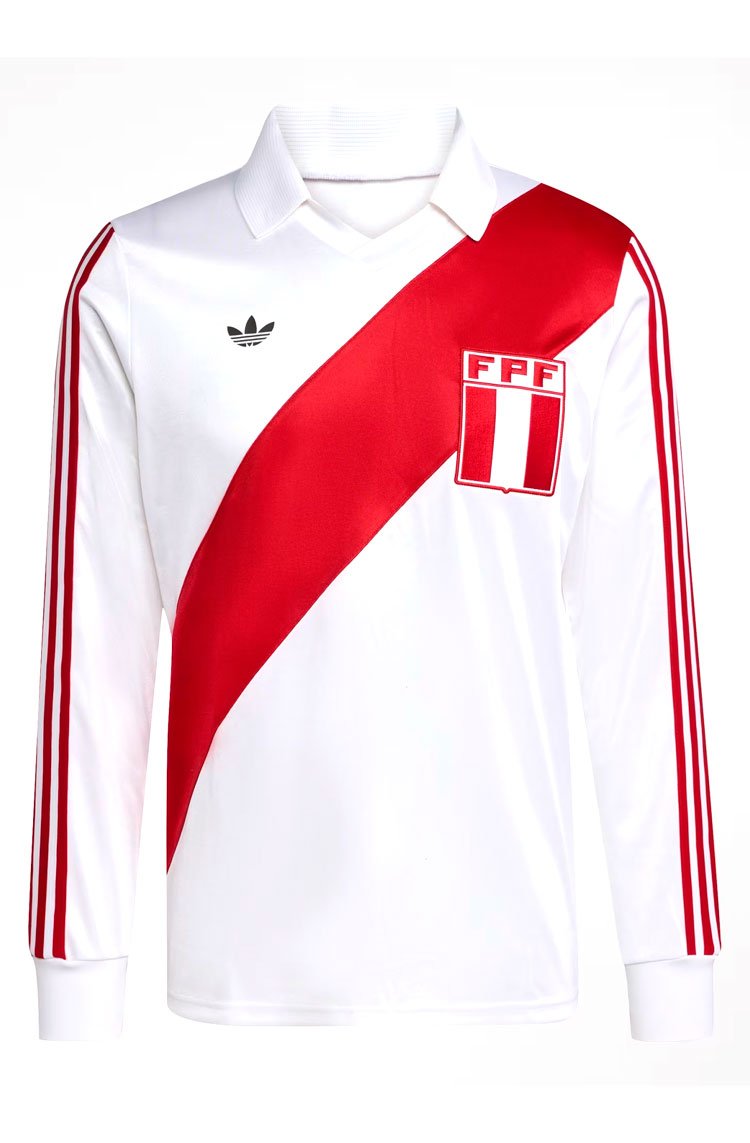 Camisa Adidas Peru 1978 Branco/Vermelho - NewSkull