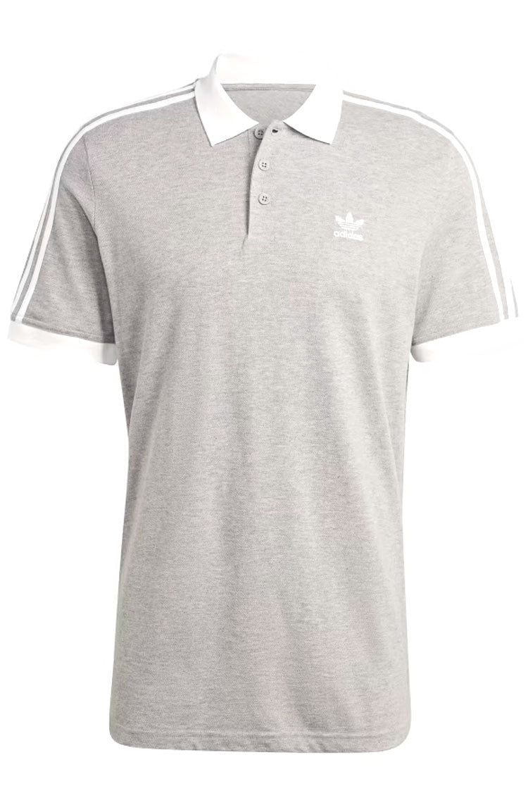 Camisa Adidas Polo Adicolor Classic 3 - stripes Cinza/Branco - NewSkull