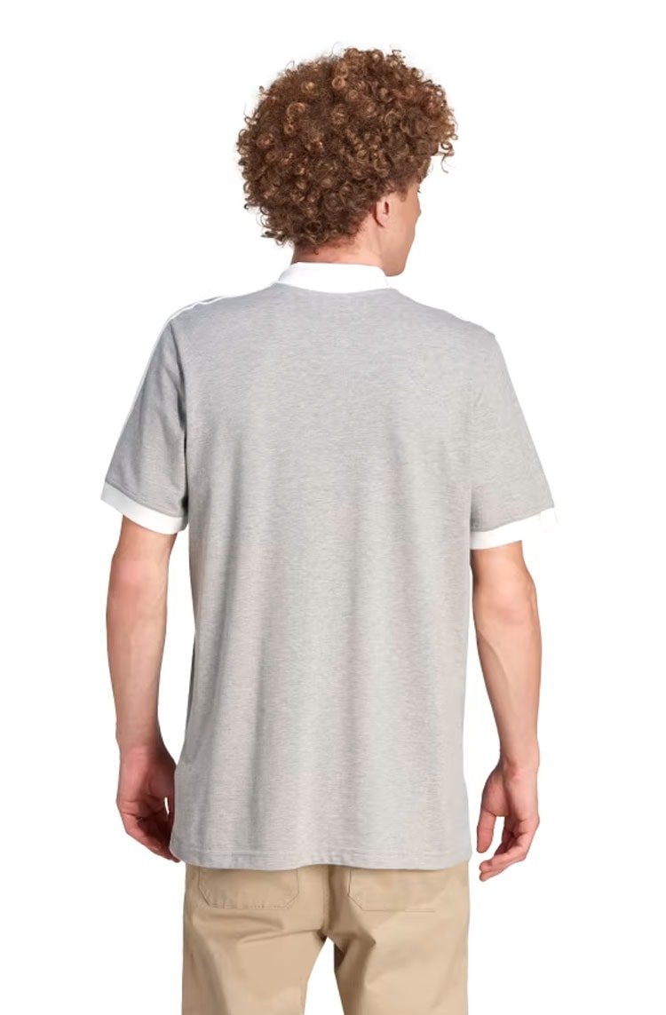 Camisa Adidas Polo Adicolor Classic 3 - stripes Cinza/Branco - NewSkull