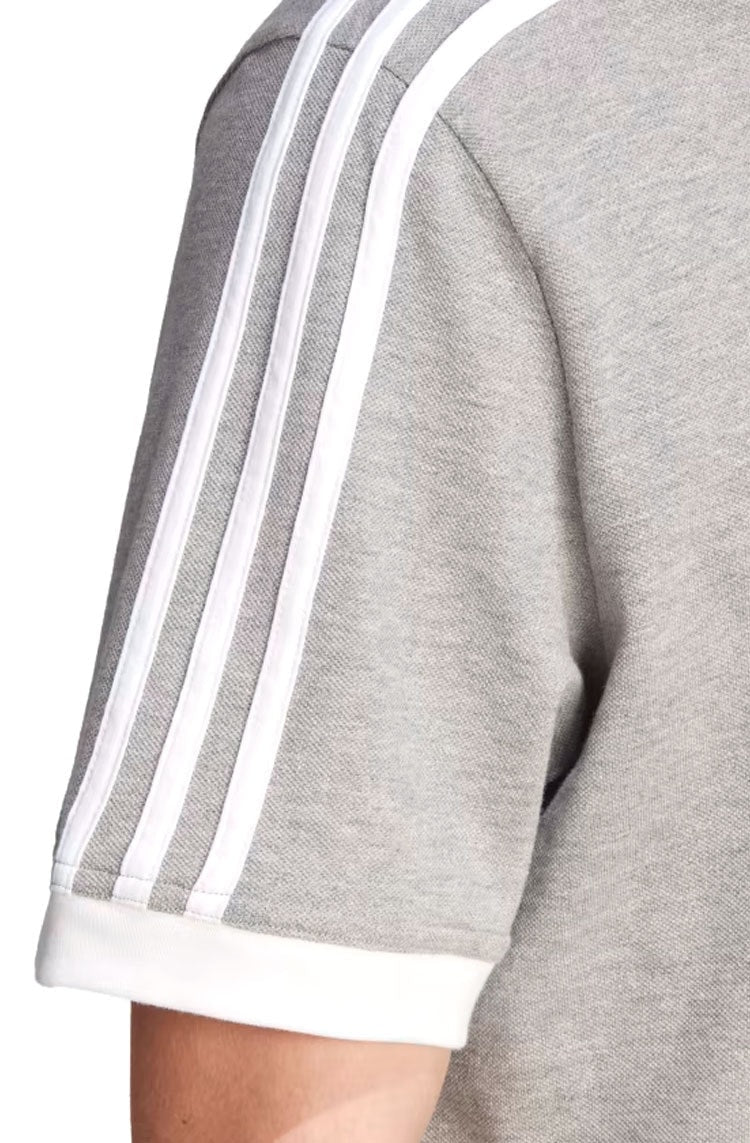 Camisa Adidas Polo Adicolor Classic 3 - stripes Cinza/Branco - NewSkull