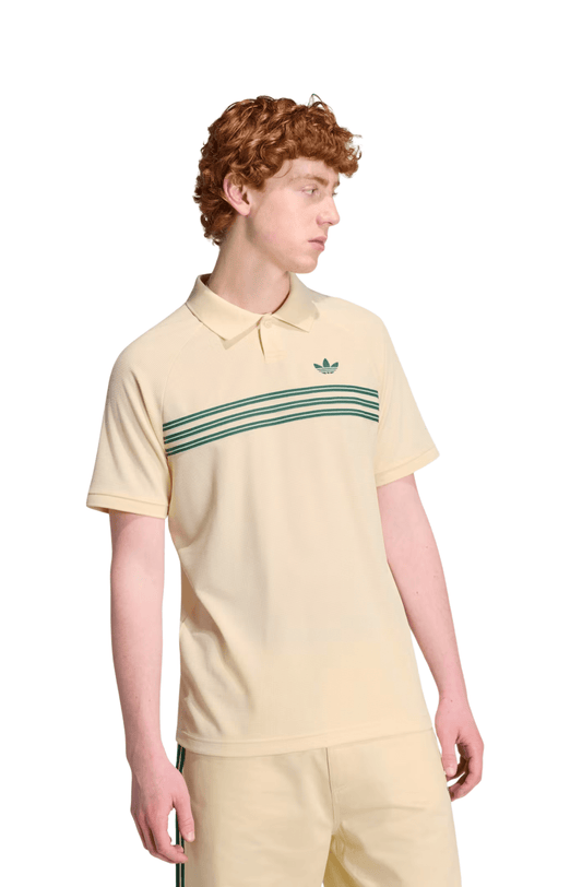 Camisa Adidas Polo Chest Stripes Originals Bege/Verde - NewSkull