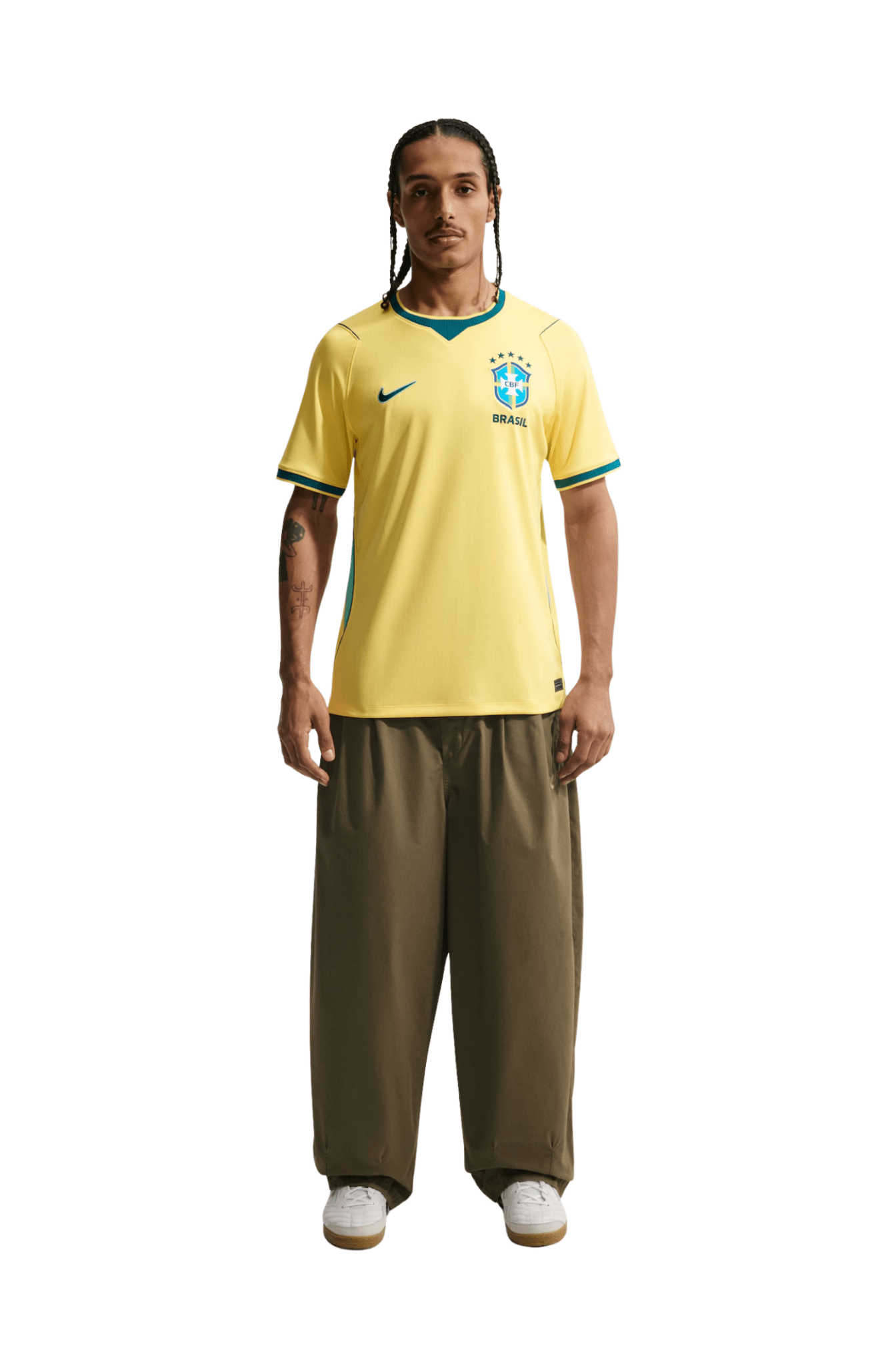 Camisa Nike Brasil 1 2026/27 Torcedor Pro Masculino Amarelo/Verde - NewSkull