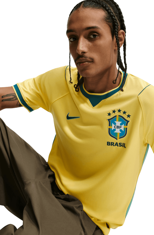 Camisa Nike Brasil 1 2026/27 Torcedor Pro Masculino Amarelo/Verde - NewSkull