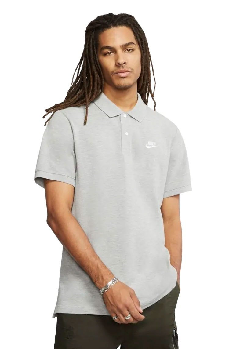 Camisa Polo Nike Sportswear Cinza/Branca - NewSkull
