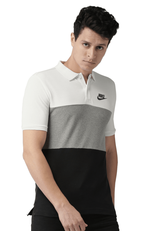 Camisa Polo Nike Sportswear Tri Color Branca - NewSkull