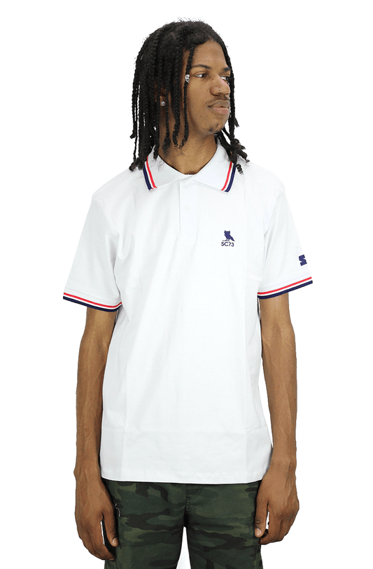 Camisa Polo Starter Bicolor SC73 Branca - NewSkull