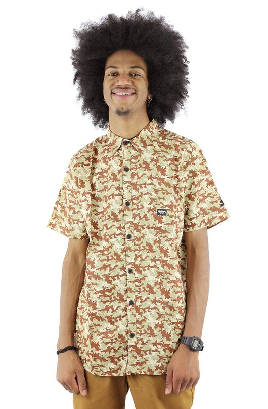 Camisa STARTER Desert Camo Manga Curta Camuflada/Bege - NewSkull