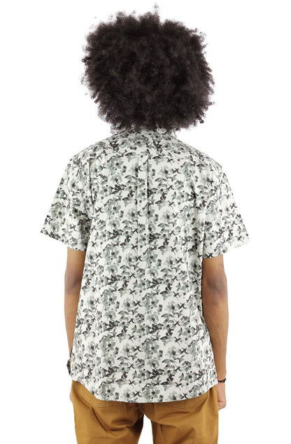 Camisa STARTER Floral Manga Curta Branca/Cinza - NewSkull
