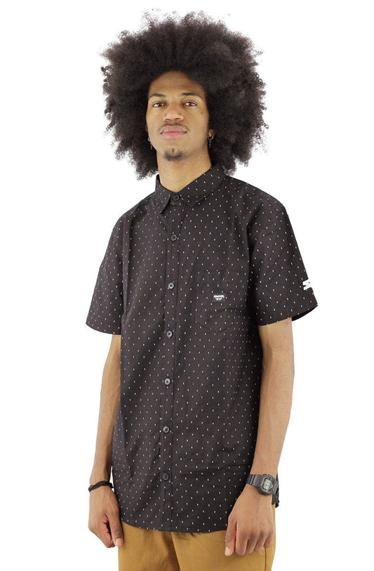 Camisa STARTER Pattern Manga Curta Preta - NewSkull