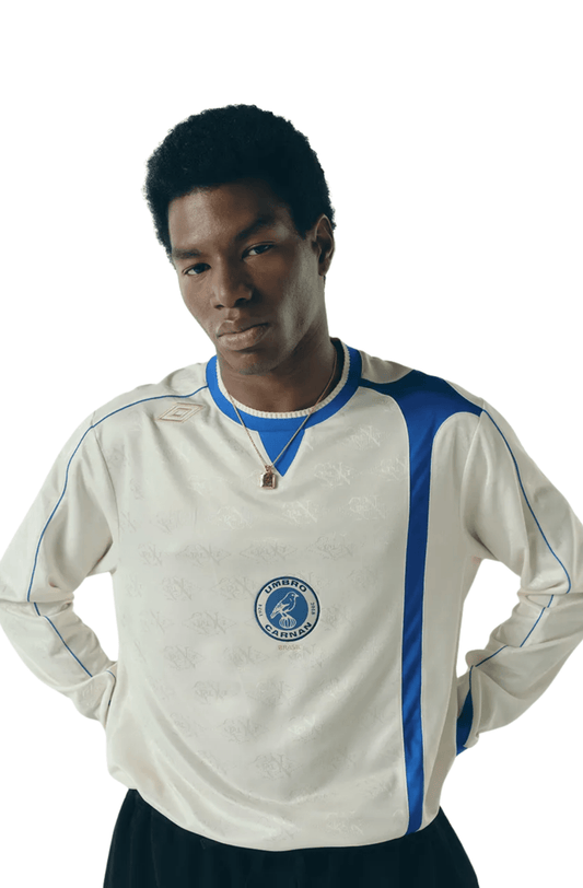 Camisa Umbro x Carnan ML Jersey Off-White/Azul - NewSkull
