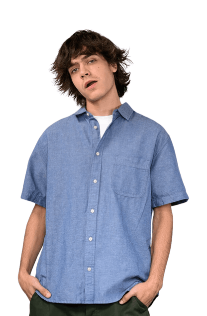 Camisa Vans Lawson Solid SS Azul Marinho - NewSkull