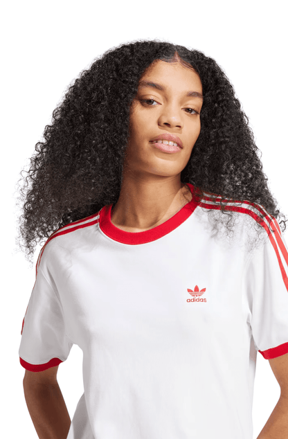 Camiseta Adidas 3 - stripes Branco/Vermelho - NewSkull