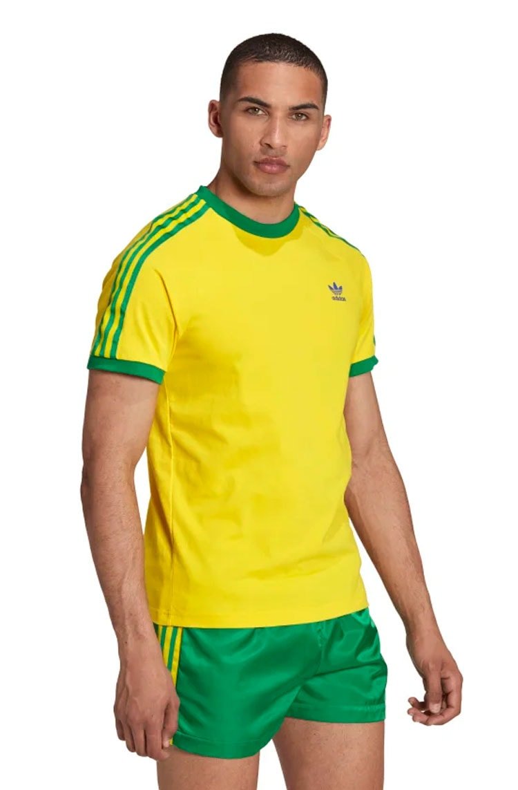 Camiseta Adidas 3 - stripes Brasil Amarelo/Verde - NewSkull
