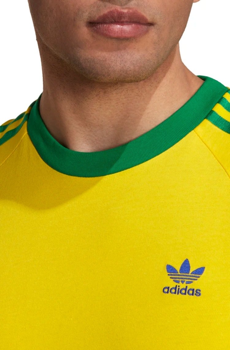 Camiseta Adidas 3 - stripes Brasil Amarelo/Verde - NewSkull