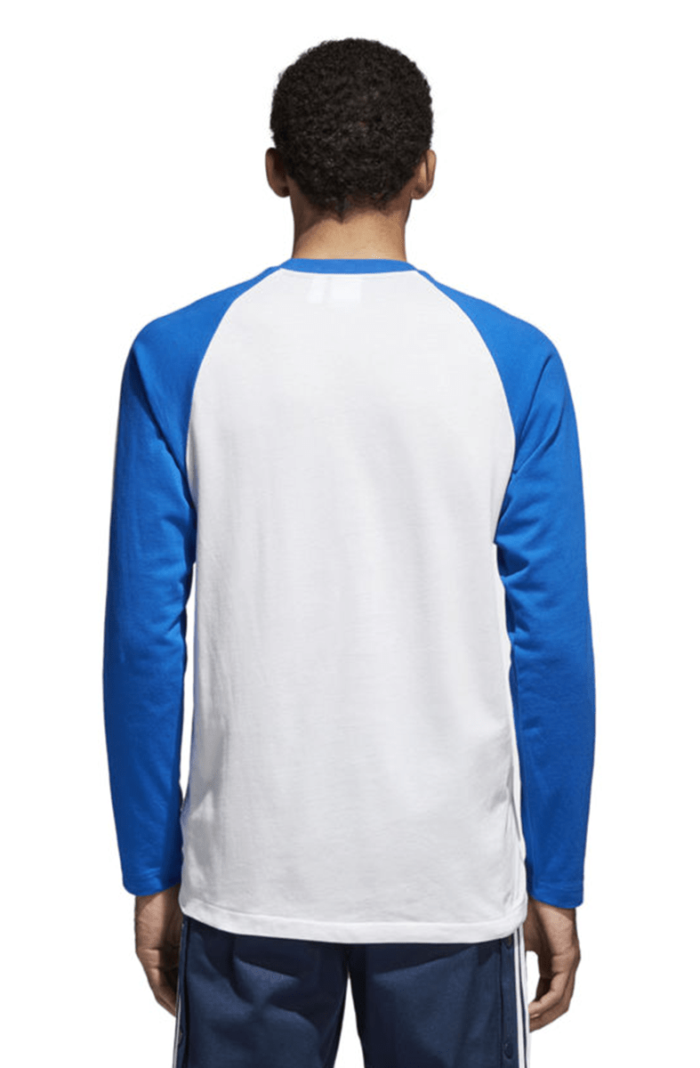 Camiseta Adidas 3 Stripes Manga Longa Azul - NewSkull