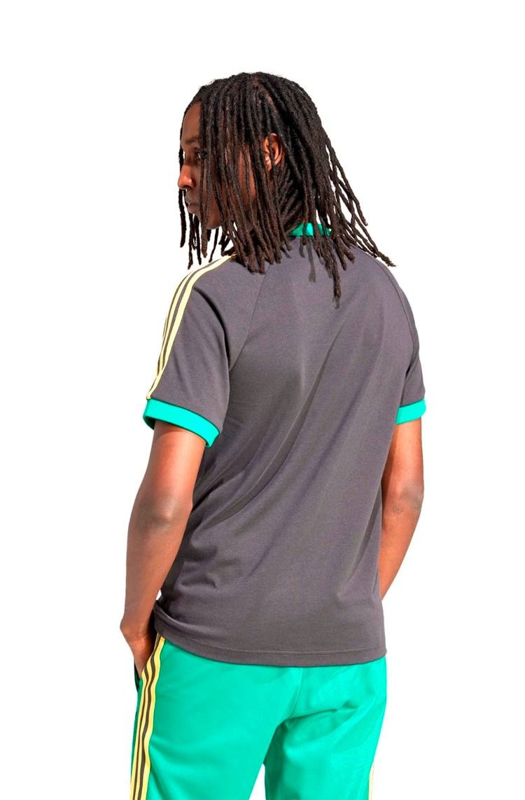 Camiseta Adidas Adicolor 3 - stripes Jamaica Preto/Verde/Amarelo - NewSkull