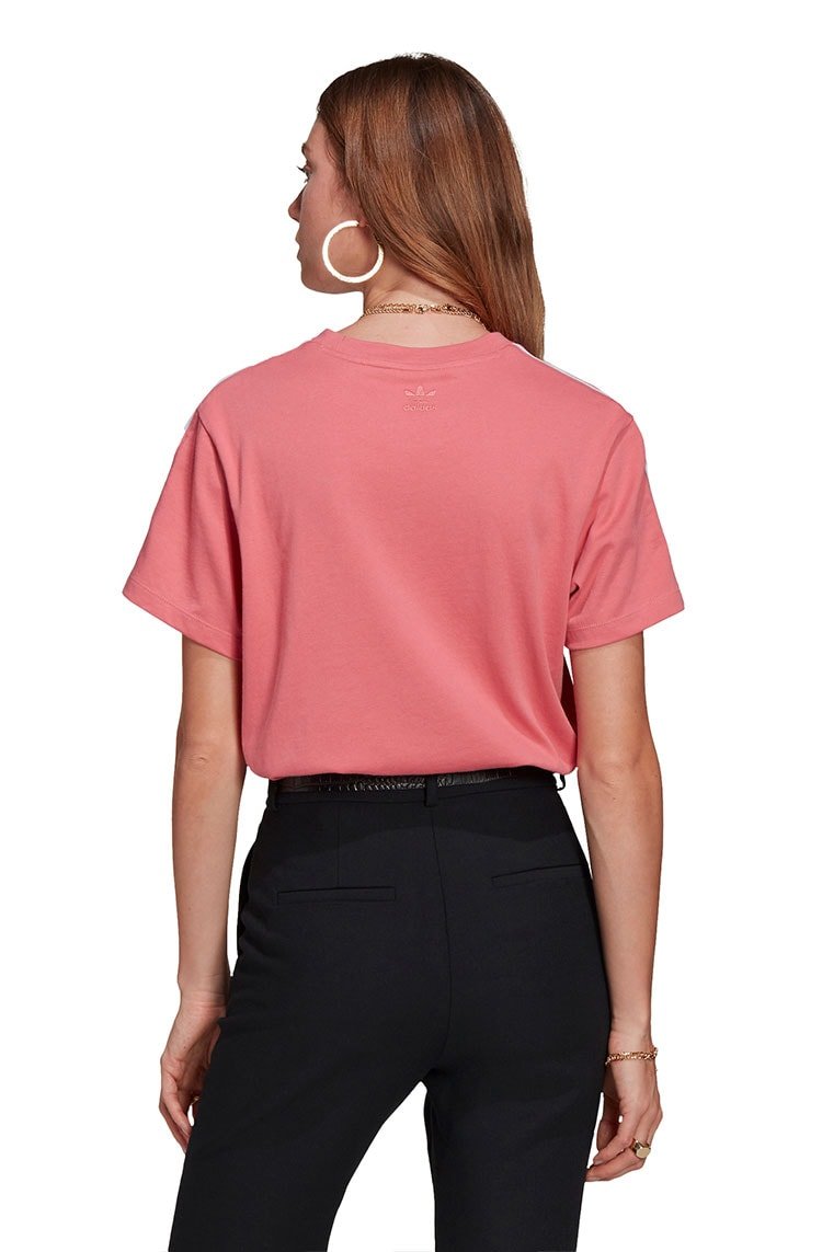 Camiseta Adidas Adicolor 3D Trefoil Loose Rosa/Branco - NewSkull